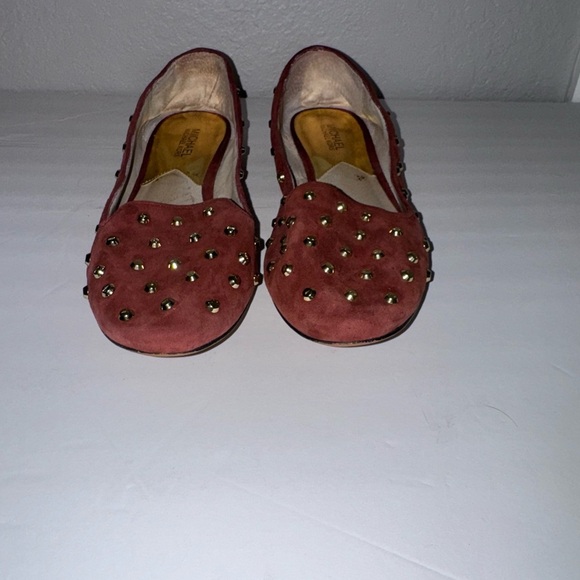 Michael Kors Ailee Studded Suede Pointed Toe Flats Cinnabar - Picture 4 of 12